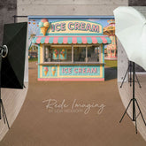 Aperturee - Aperturee Outdoor Playground Ice Cream Shop Sweep Photo Backdrop